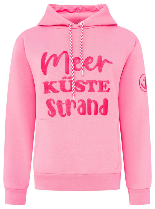 Zwillingsherz Damen Hoodie Meer Küste Strand pink