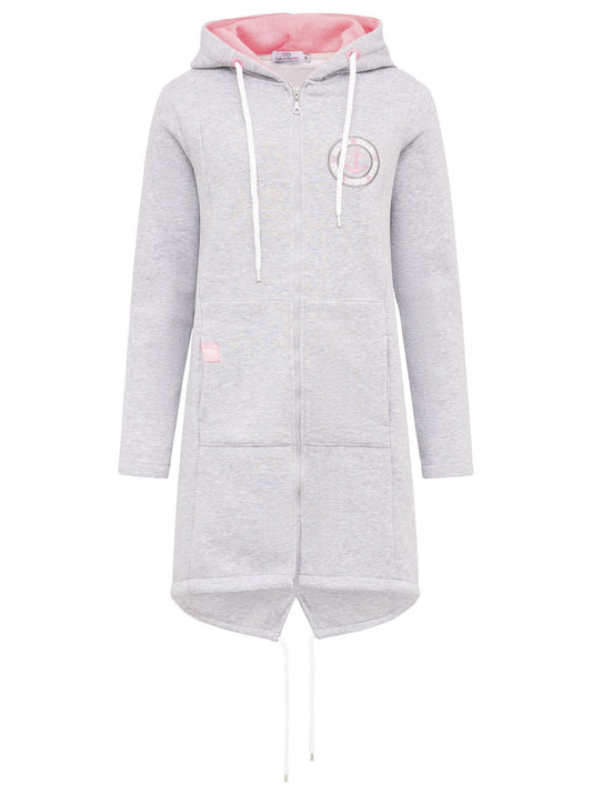 Zwillingsherz Damen Hoodiemantel Anker & Strandglück grau