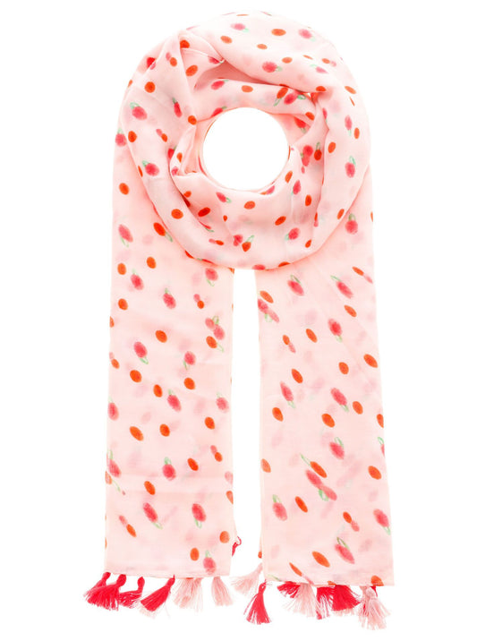 Zwillingsherz Damen Schal Kleine Kirschen pink