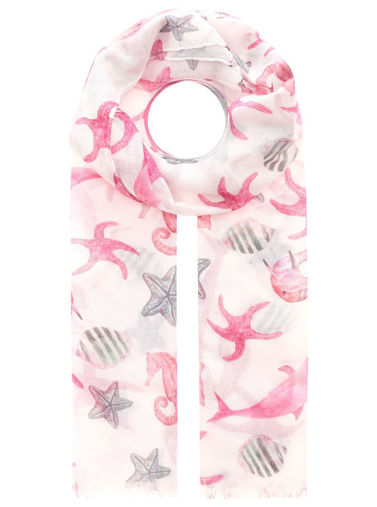 Zwillingsherz Damen Schal Seestern pink