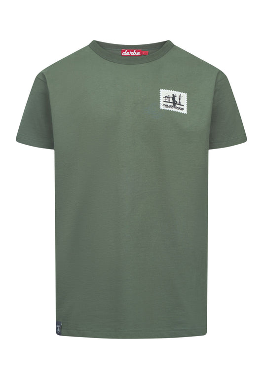 derbe Herren T-Shirt Pollerhocken Post grün
