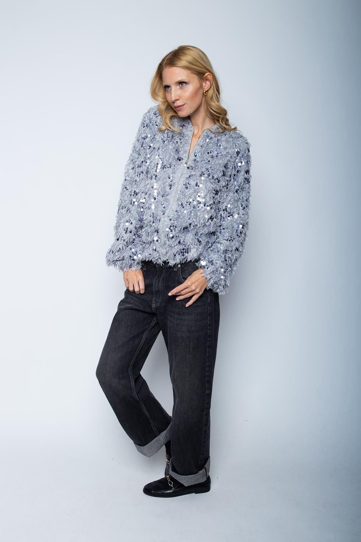 Emily van den Bergh Damen Blouson silber