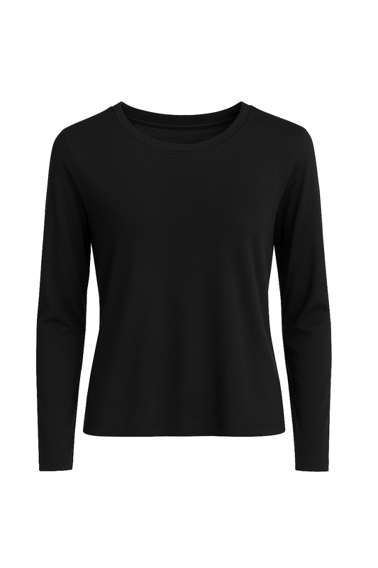 Larahutt Damen Shirt Feinwirk schwarz