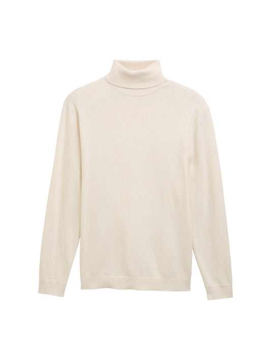 Tom Tailor Herren Rollkragenpullover weiß