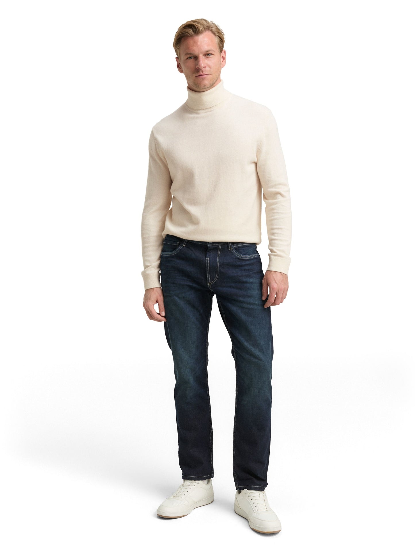 Tom Tailor Herren Rollkragenpullover weiß