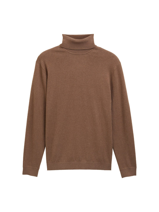 Tom Tailor Herren Rollkragenpullover braun