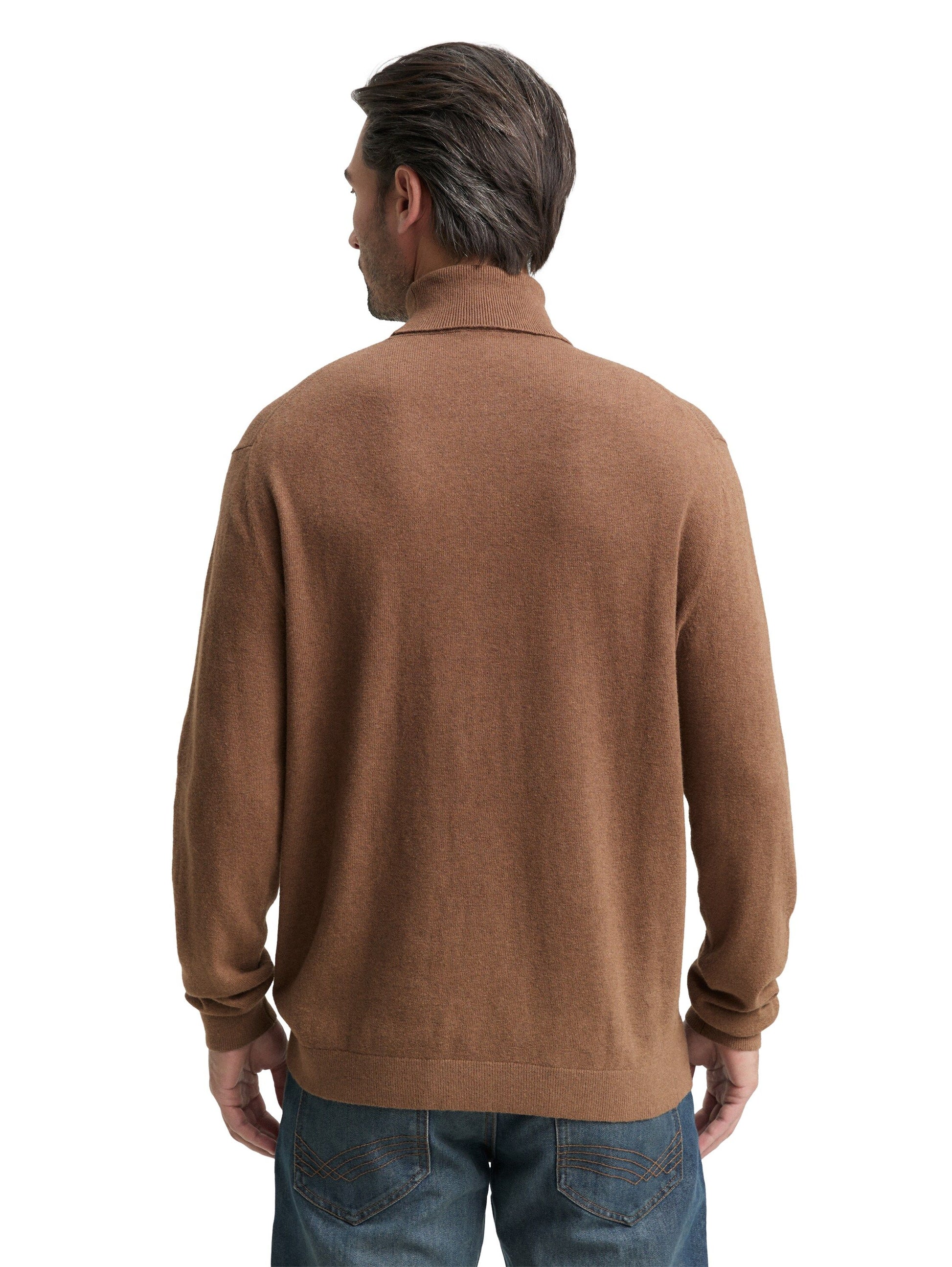 Tom Tailor Herren Rollkragenpullover braun