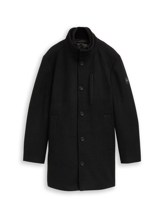 Tom Tailor Herren 2-in-1 Wollmantel XXXL schwarz