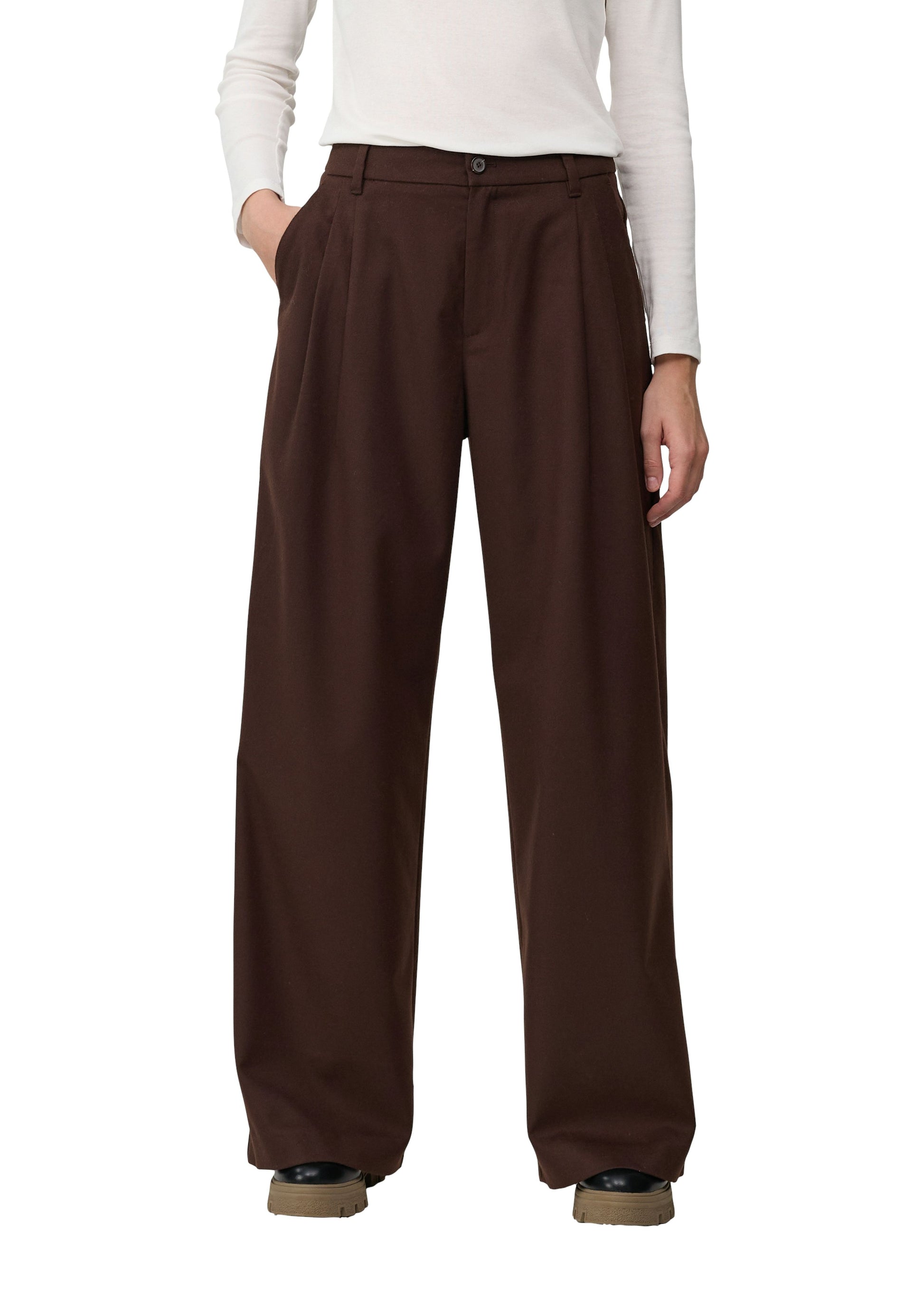 s.Oliver Damen Flanell-Hose braun
