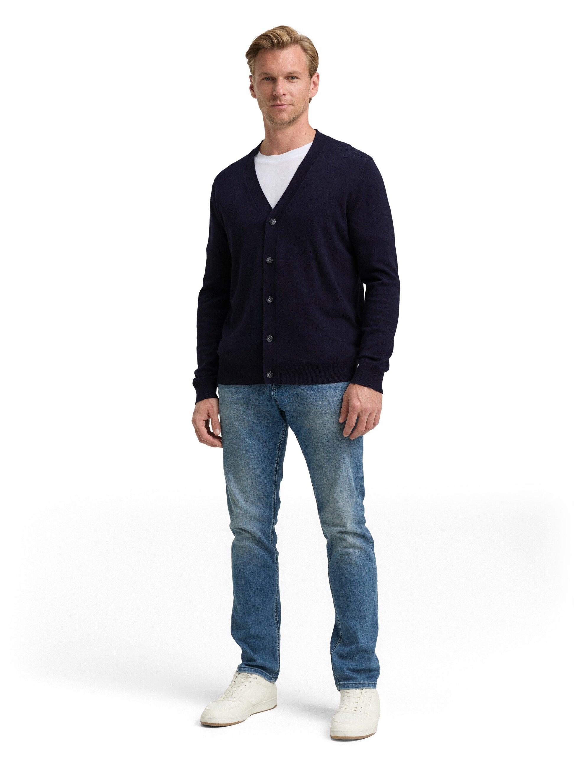 Tom Tailor Herren Stickjacke blau