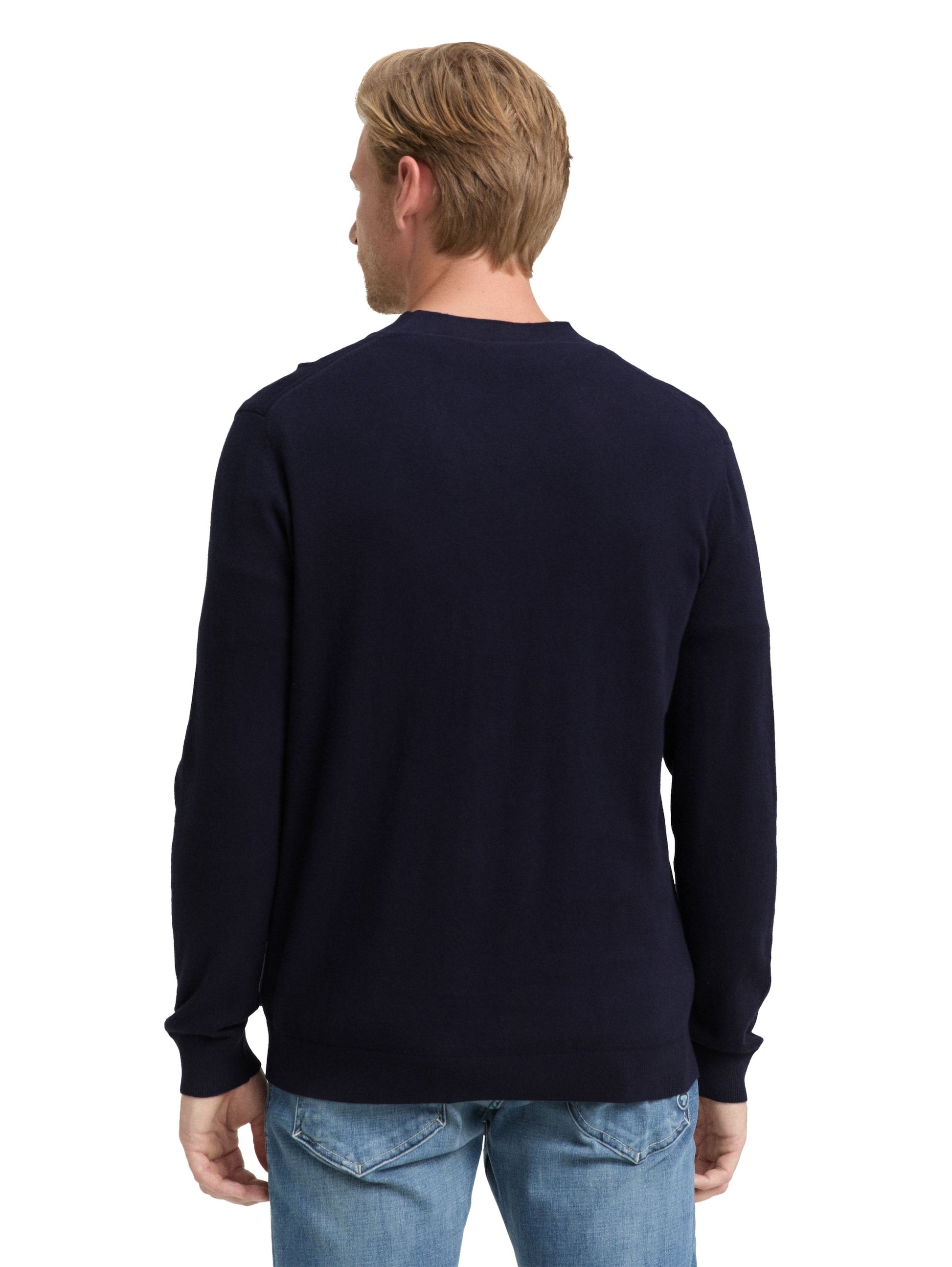 Tom Tailor Herren Stickjacke blau