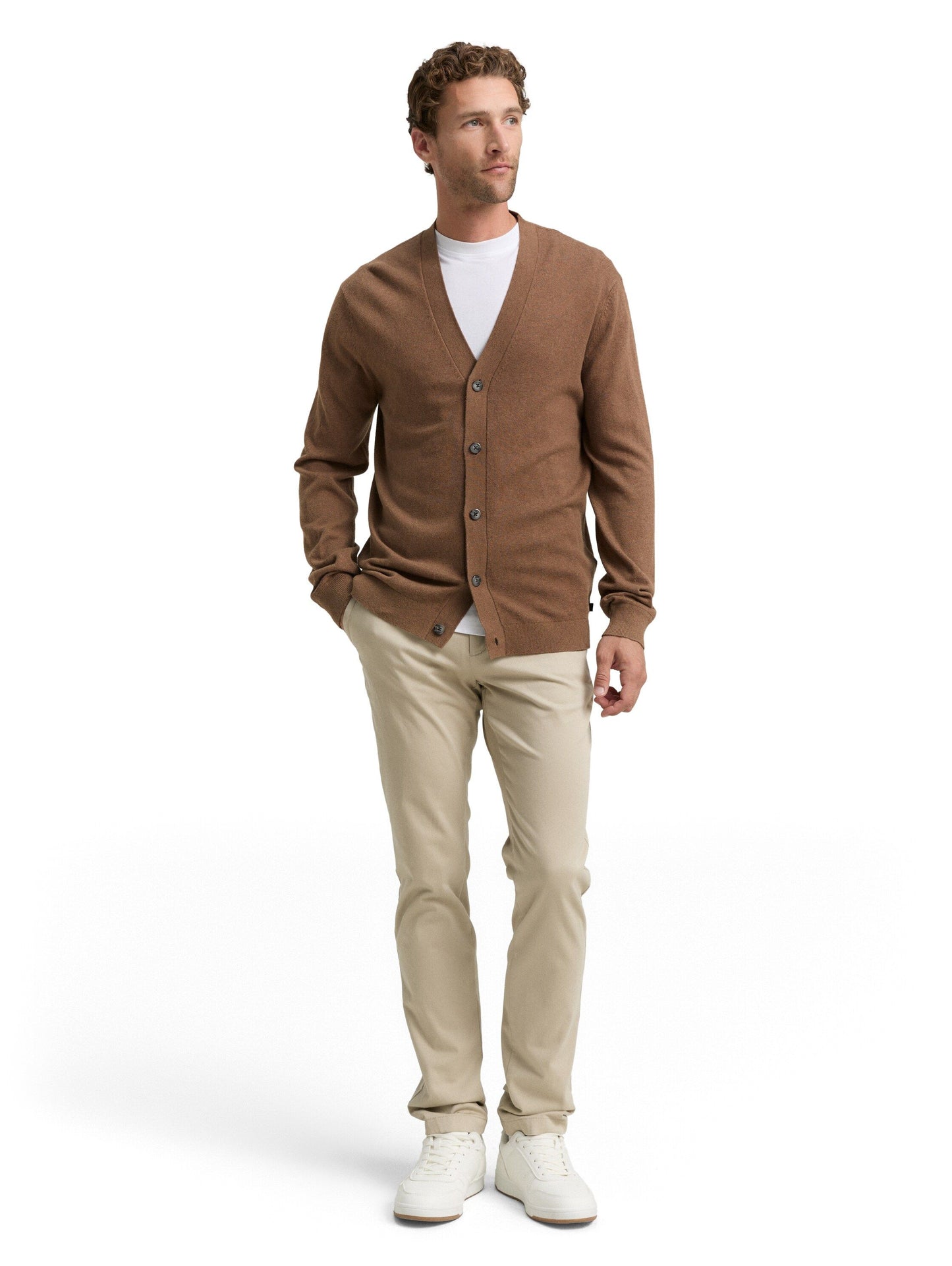 Tom Tailor Herren Strickjacke braun
