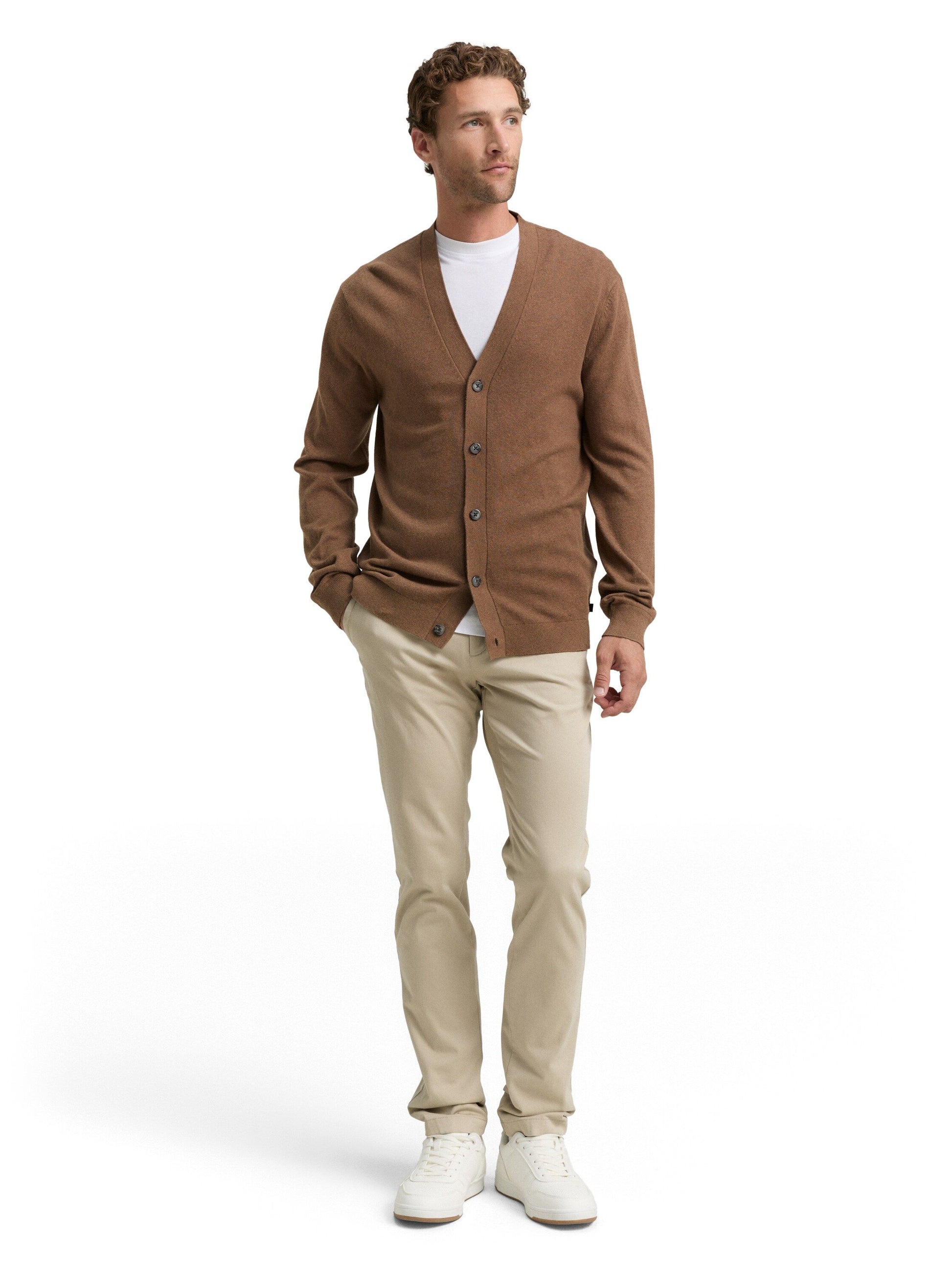 Tom Tailor Herren Strickjacke braun