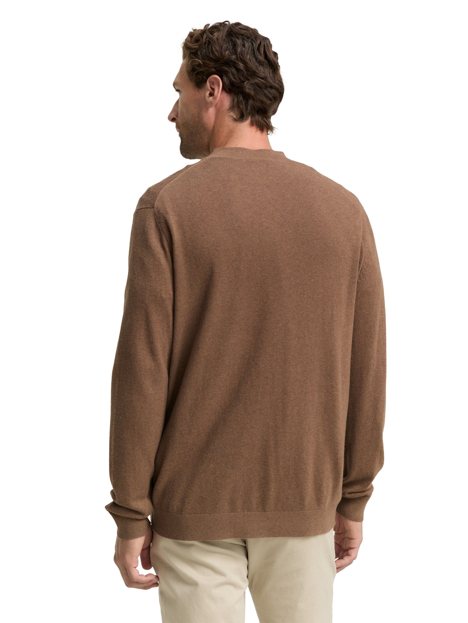Tom Tailor Herren Strickjacke braun