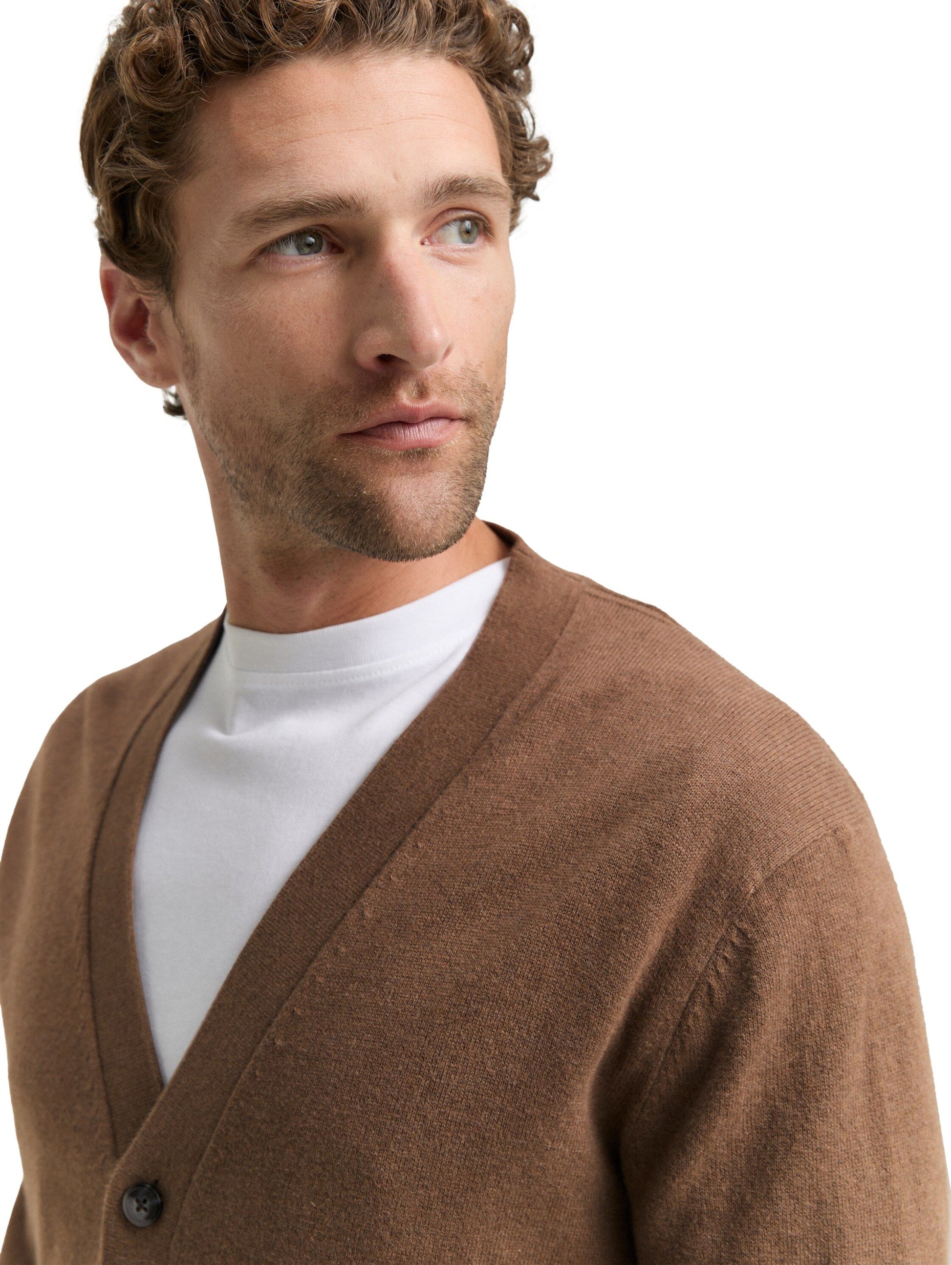 Tom Tailor Herren Strickjacke braun