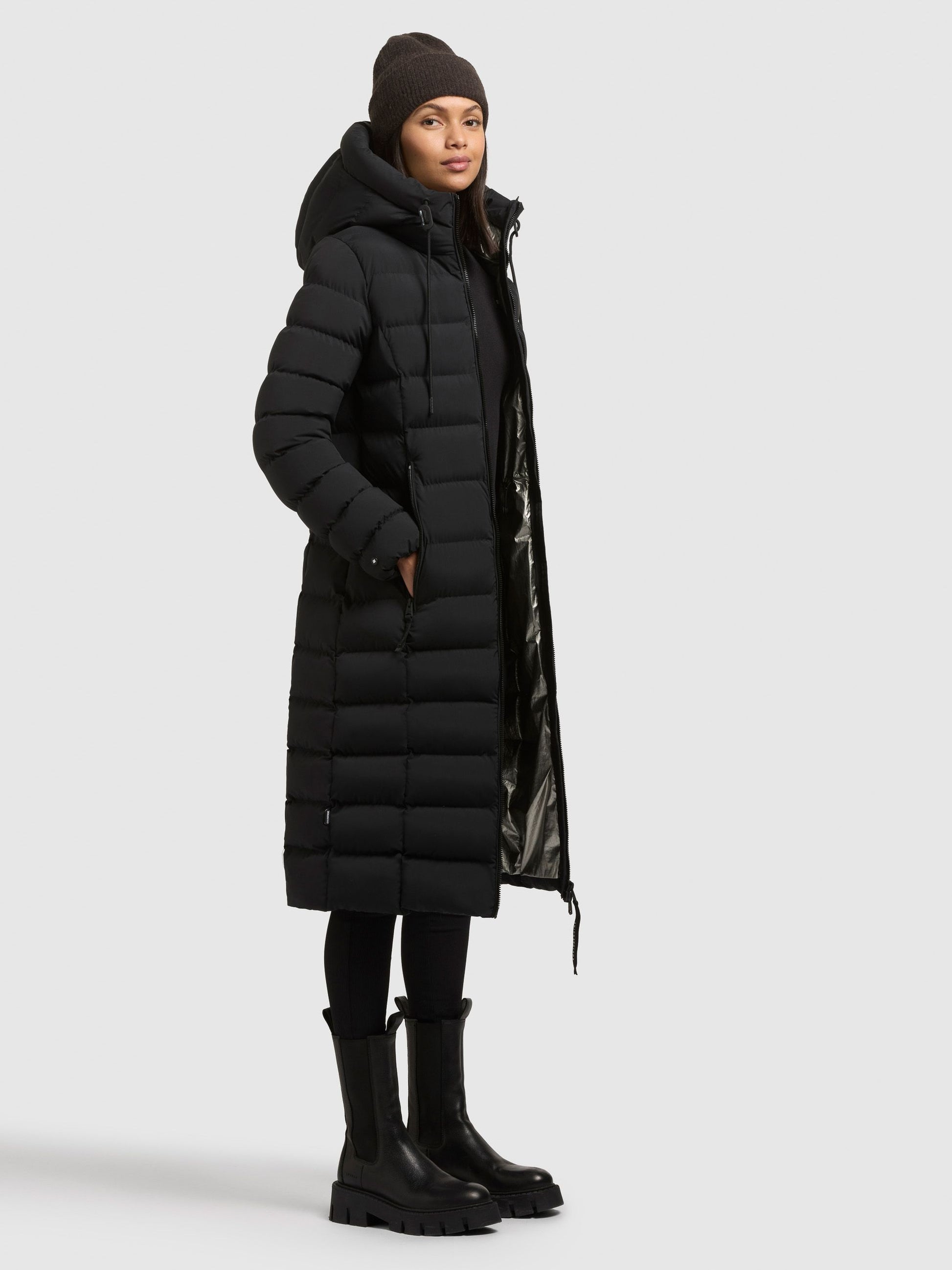 Khujo Damen Mantel Simmie2 schwarz