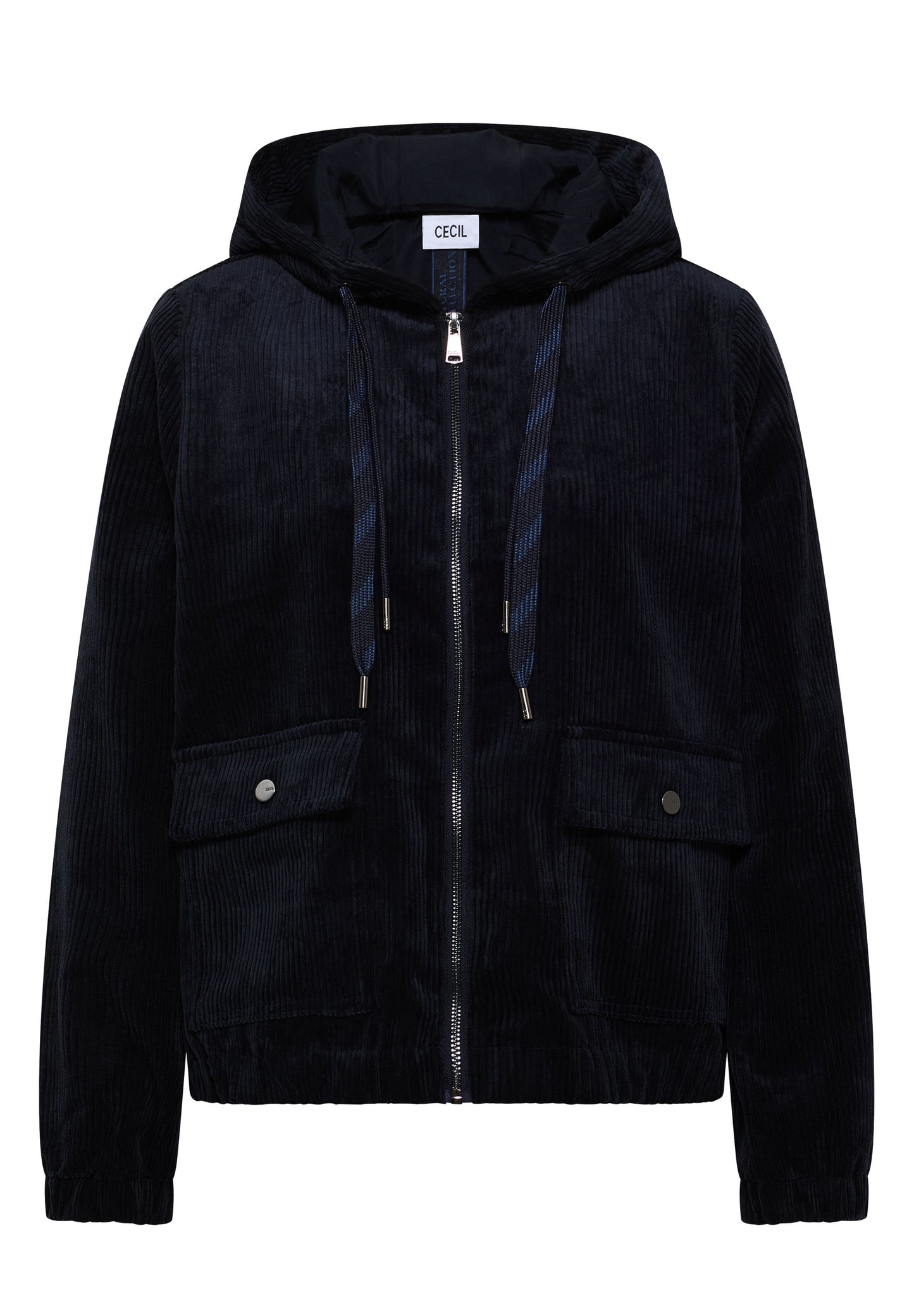 Cecil Damen Cordjacke mit Kapuze blau