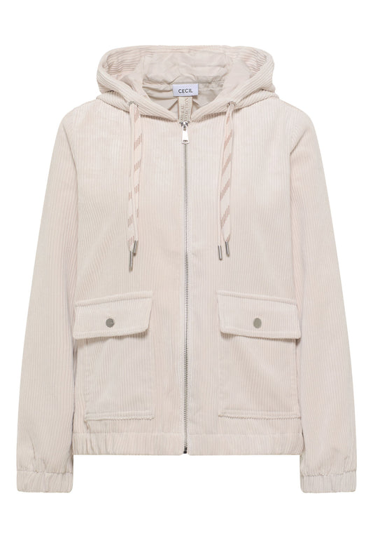 Cecil Damen Cordjacke mit Kapuze beige