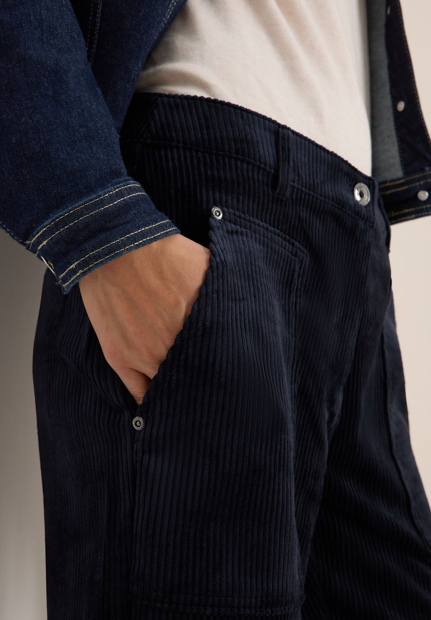 Cecil Damen Cordhose blau