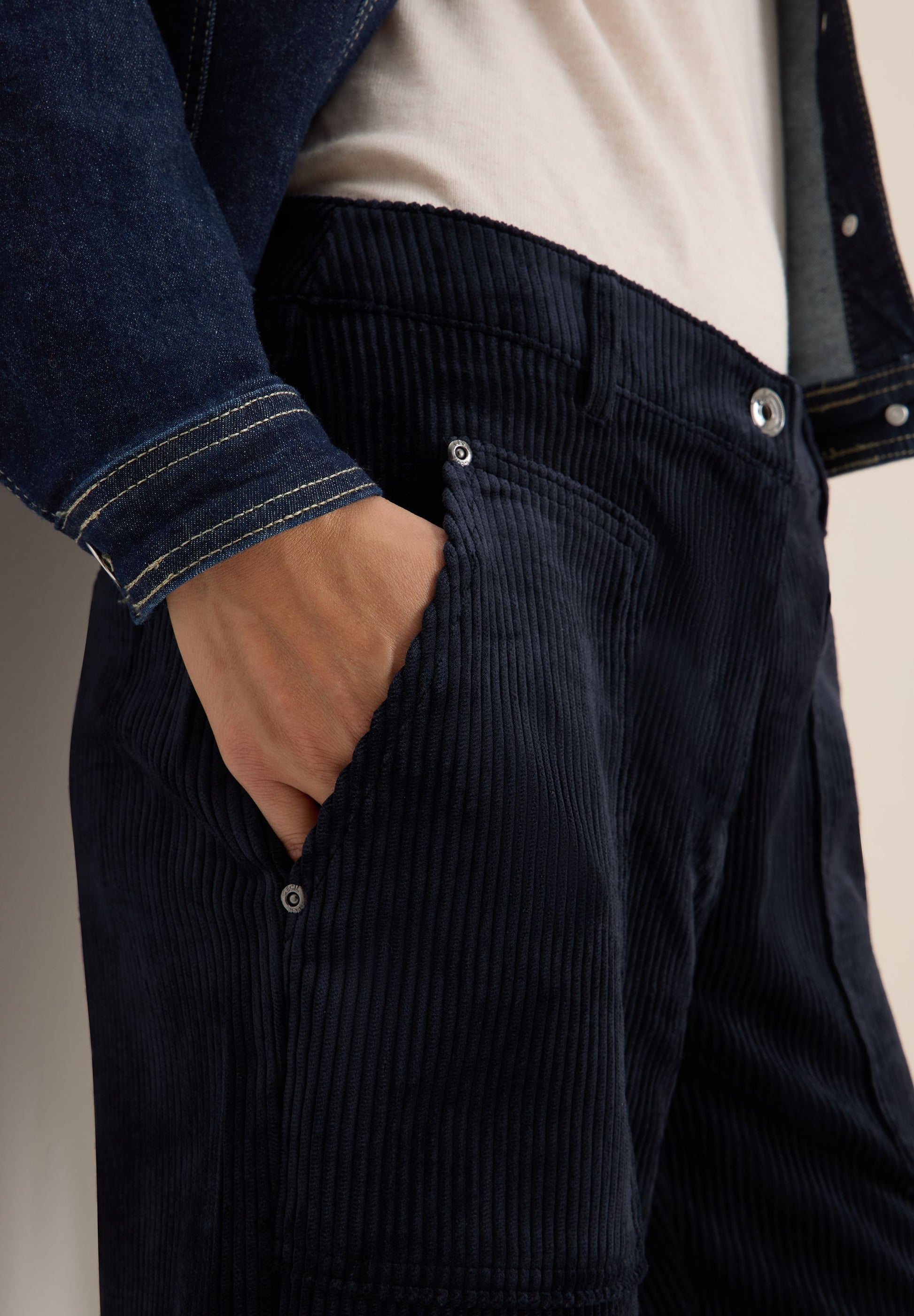 Cecil Damen Cordhose blau