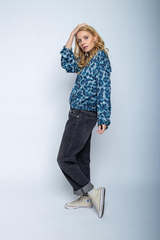 Emily van den Bergh Damen Bluse blau