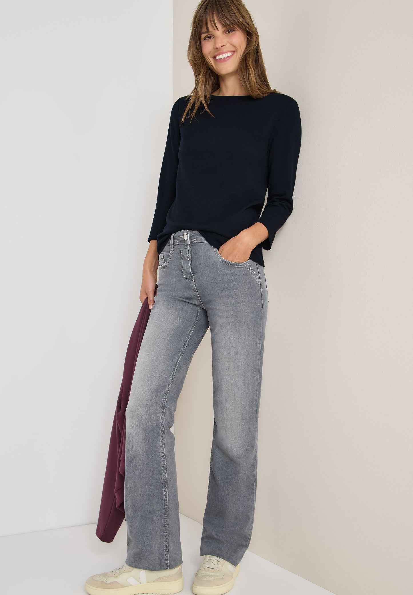 Cecil Damen Basic Shirt blau