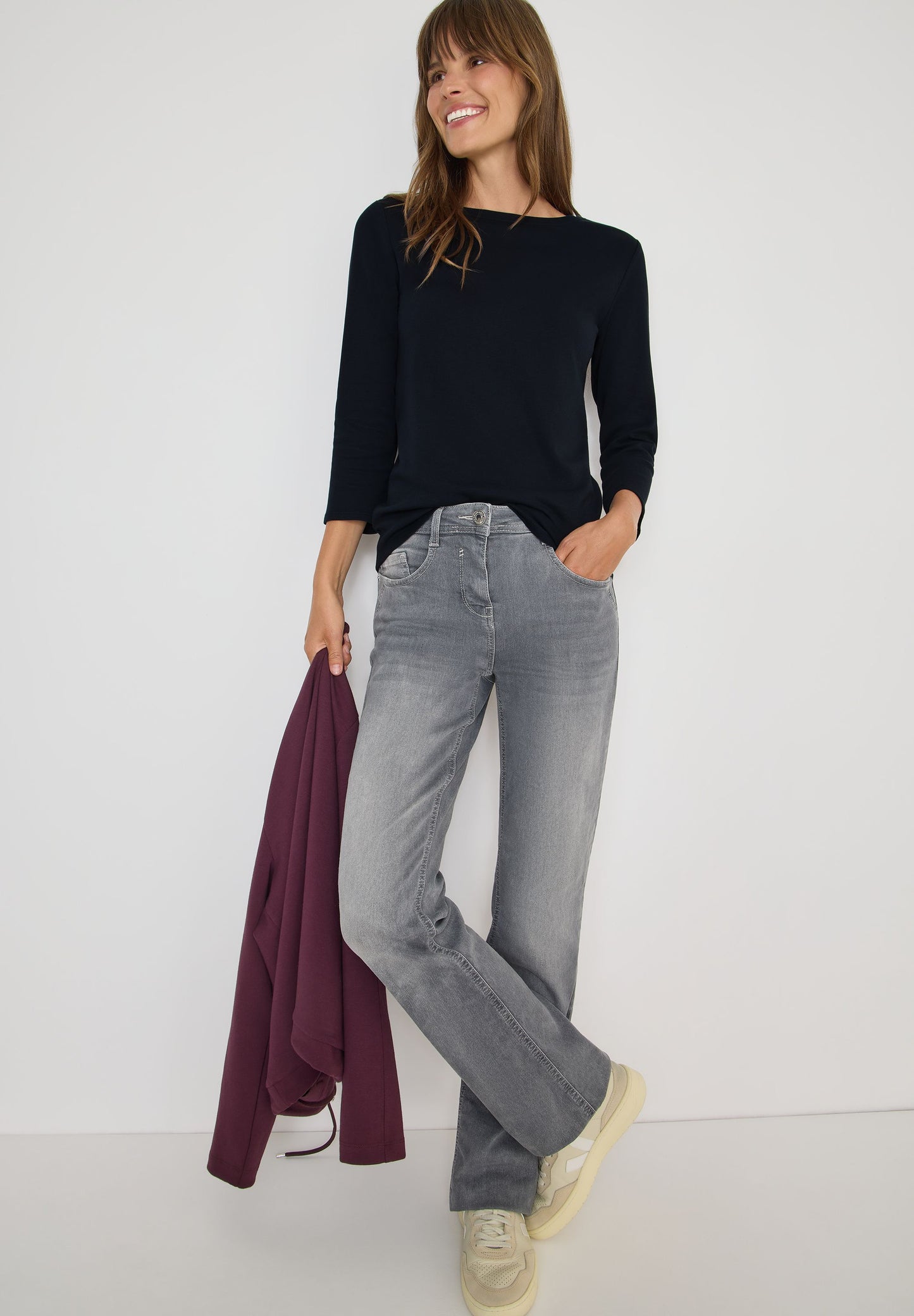 Cecil Damen Basic Shirt blau