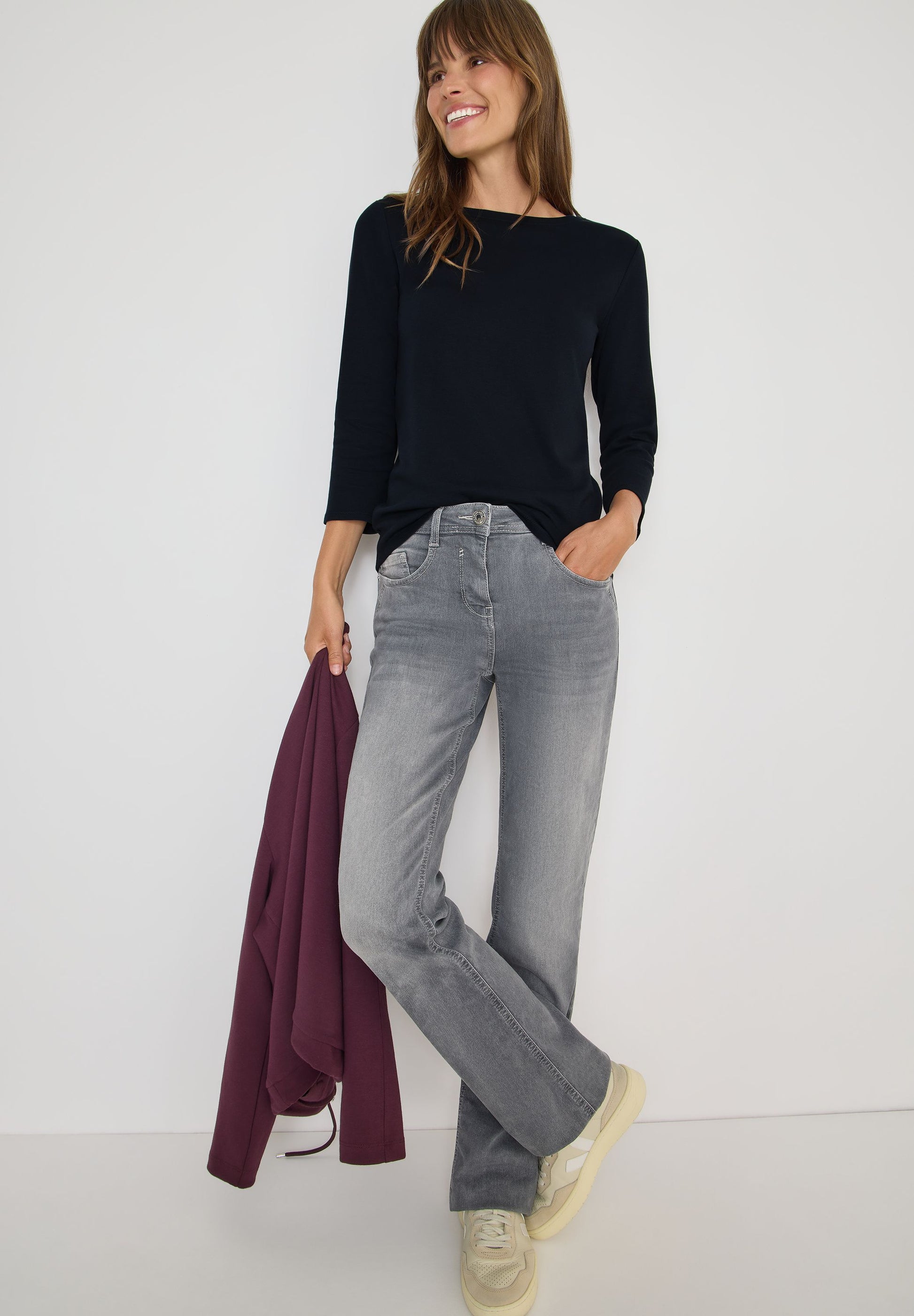 Cecil Damen Basic Shirt blau