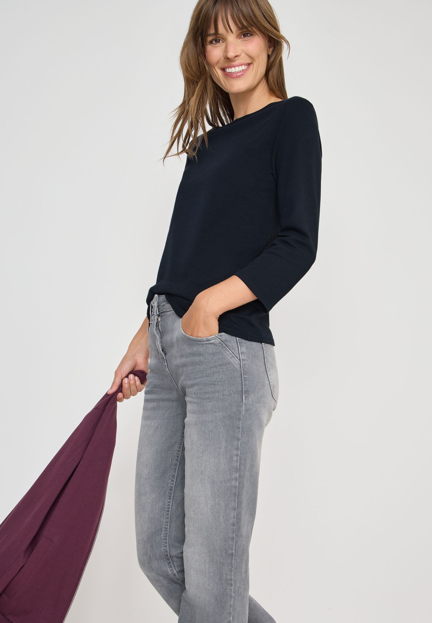 Cecil Damen Basic Shirt blau