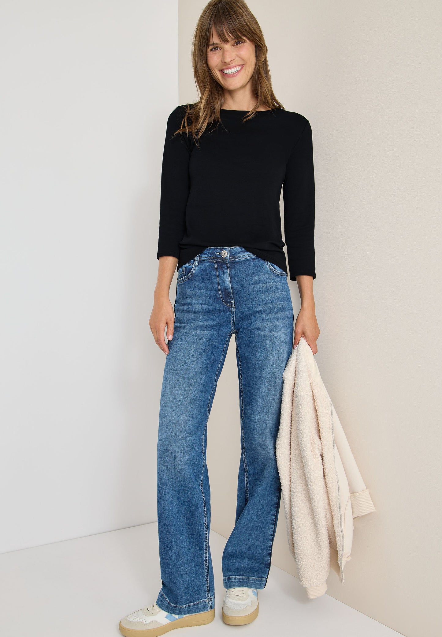 Cecil Damen Basic Shirt schwarz