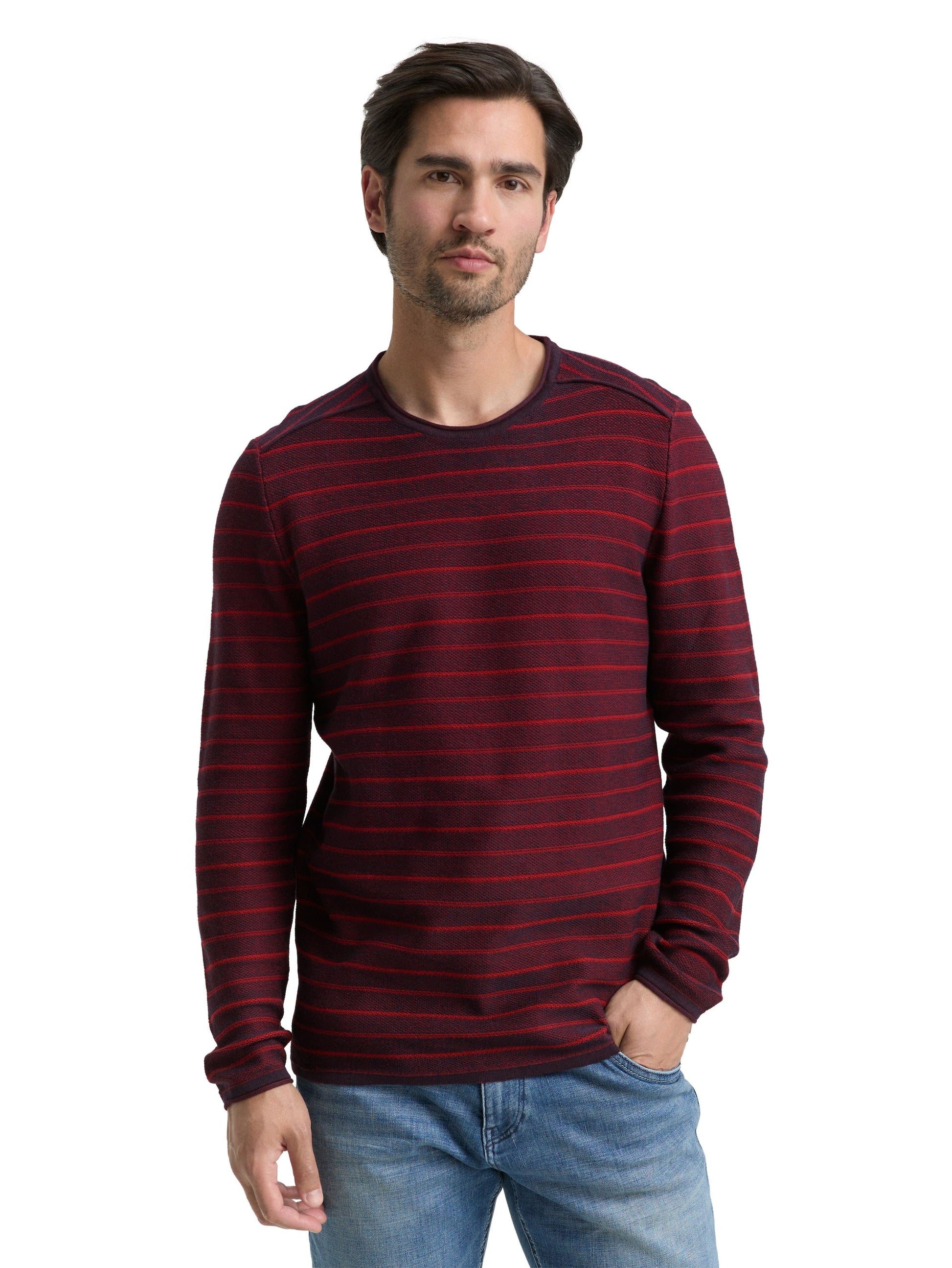 Tom Tailor Herren Strickpullover rot