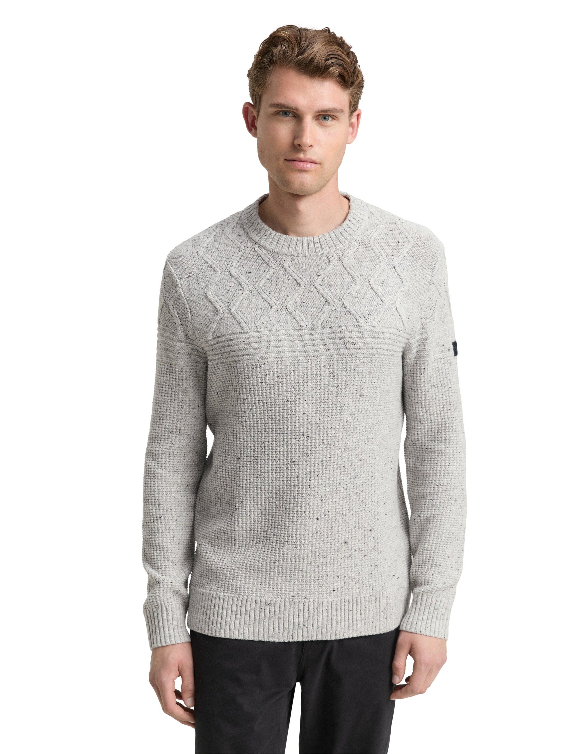 Tom Tailor Herren Pullover grau