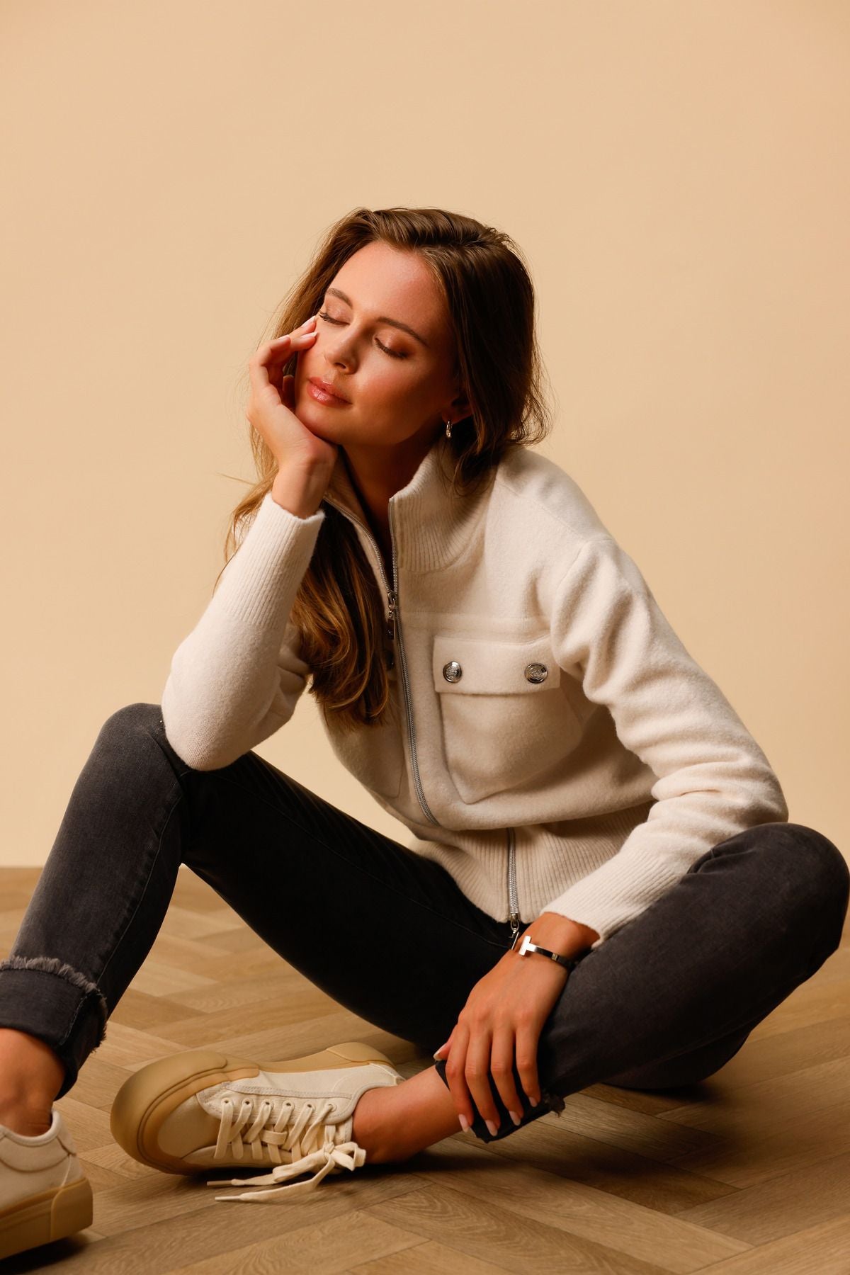 Monari Damen Strickjacke beige