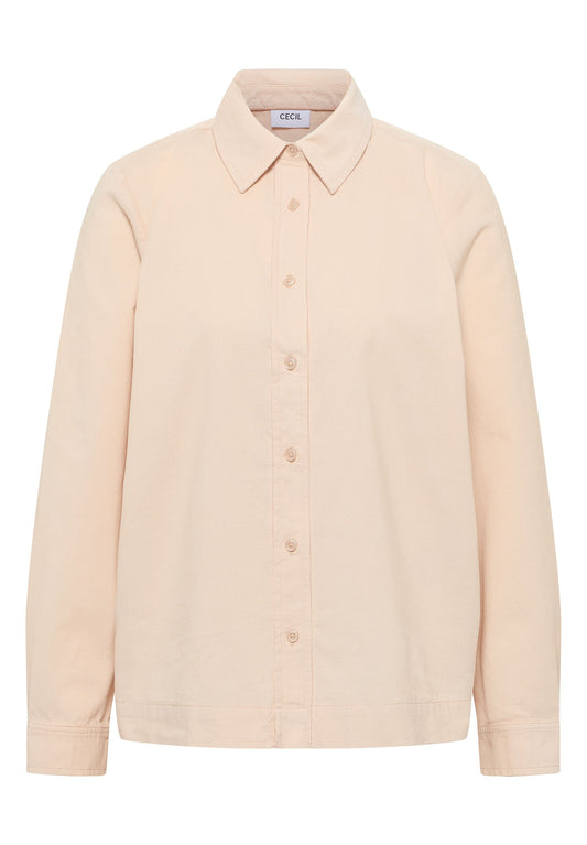 Cecil Damen Cord Hemdbluse XXL beige