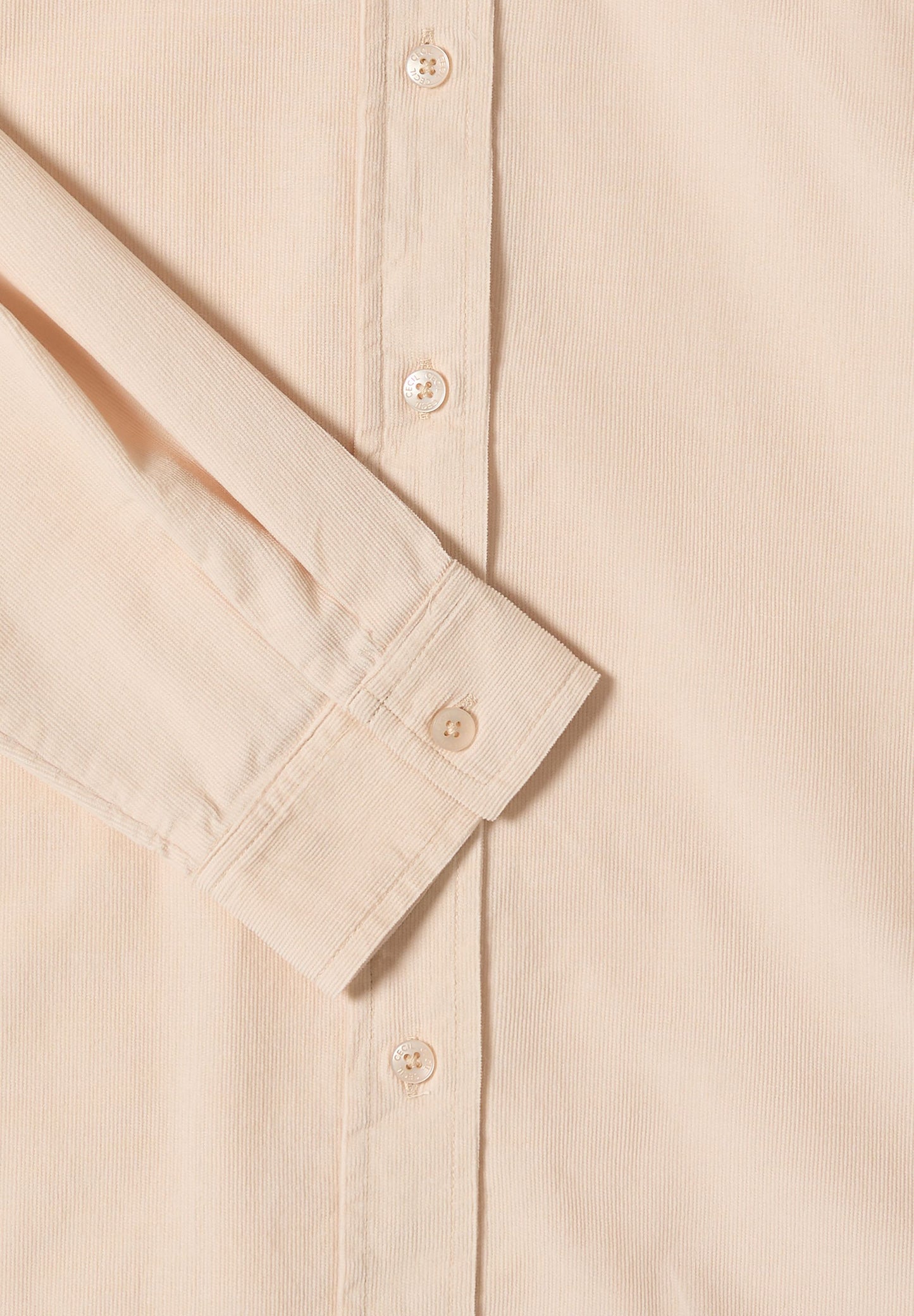 Cecil Damen Cord Hemdbluse beige