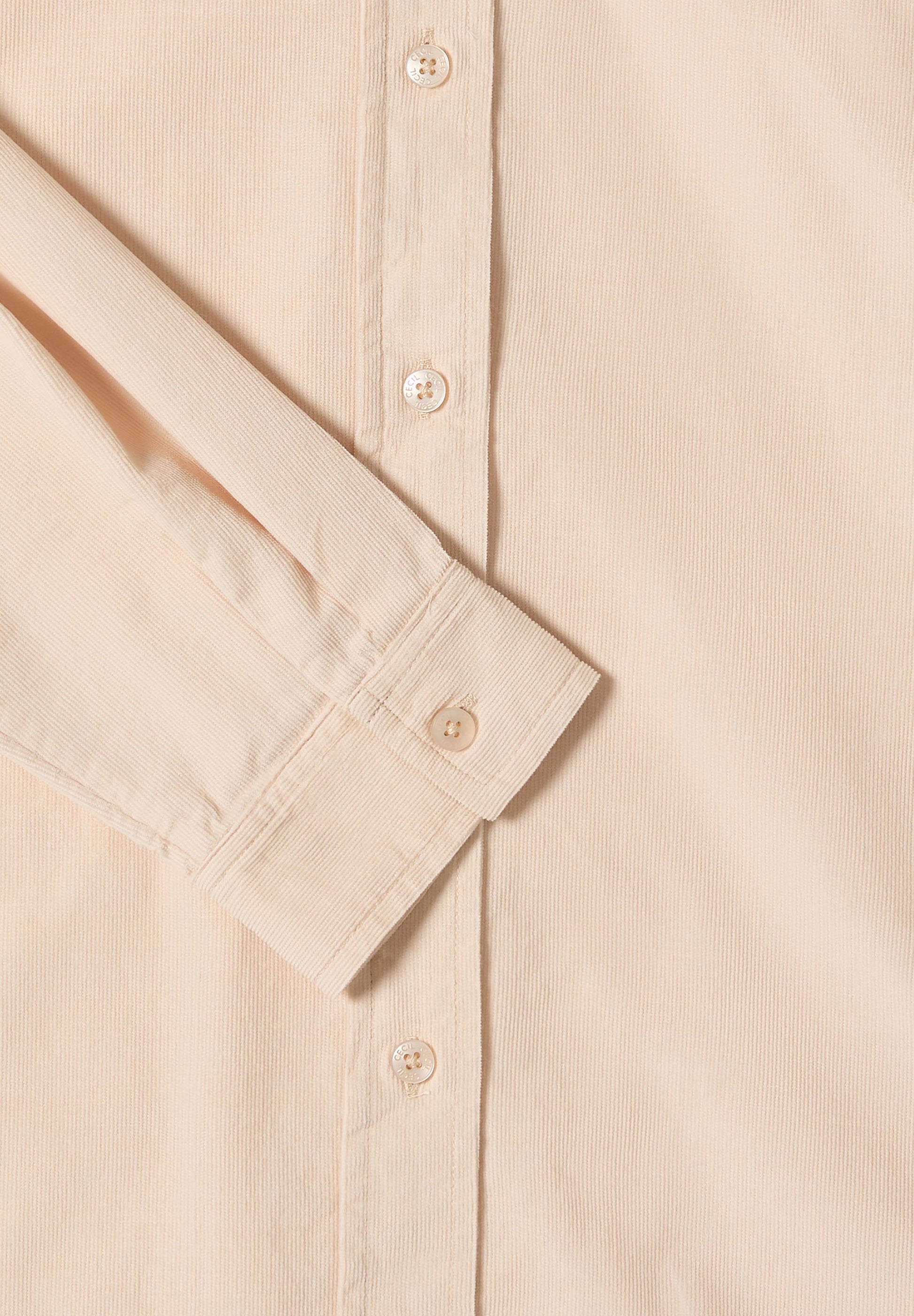Cecil Damen Cord Hemdbluse beige