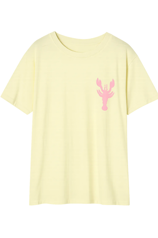 Larahutt Damen T-Shirt "Hummer-Sea Love" gelb