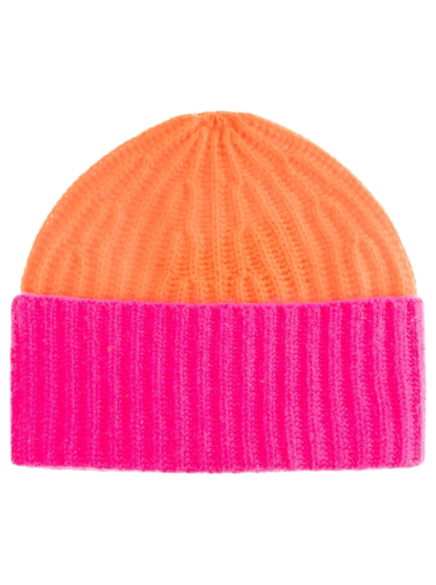 Zwillingsherz Damen Grobstrickmütze "Zweifarbig" pink