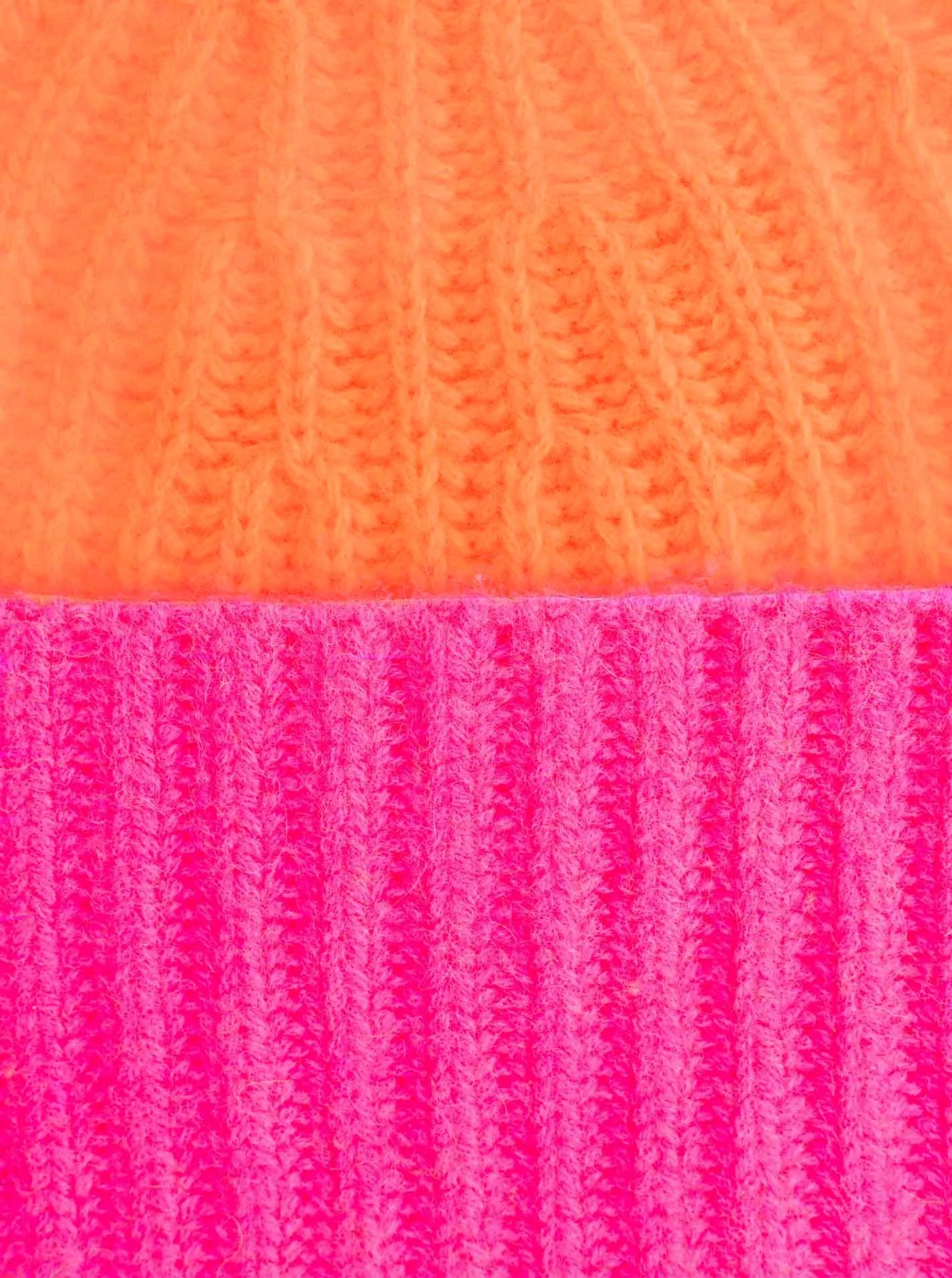 Zwillingsherz Damen Grobstrickmütze "Zweifarbig" pink