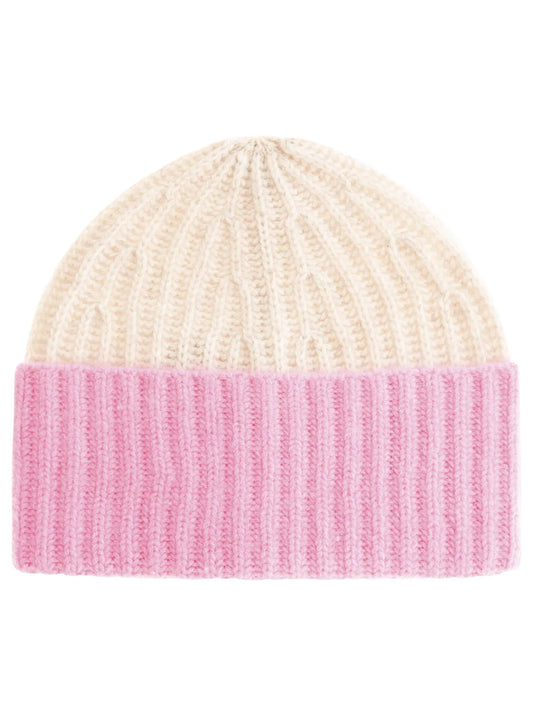 Zwillingsherz Damen Grobstrickmütze "Zweifarbig" rosa