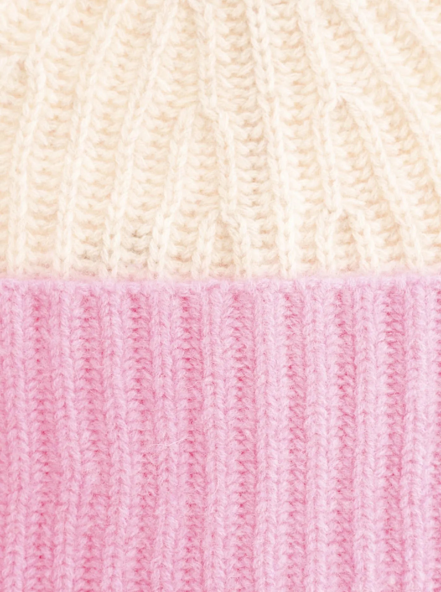 Zwillingsherz Damen Grobstrickmütze "Zweifarbig" rosa