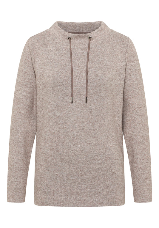 Cecil – Cecil Damen Funnelneck Melange Rippshirt