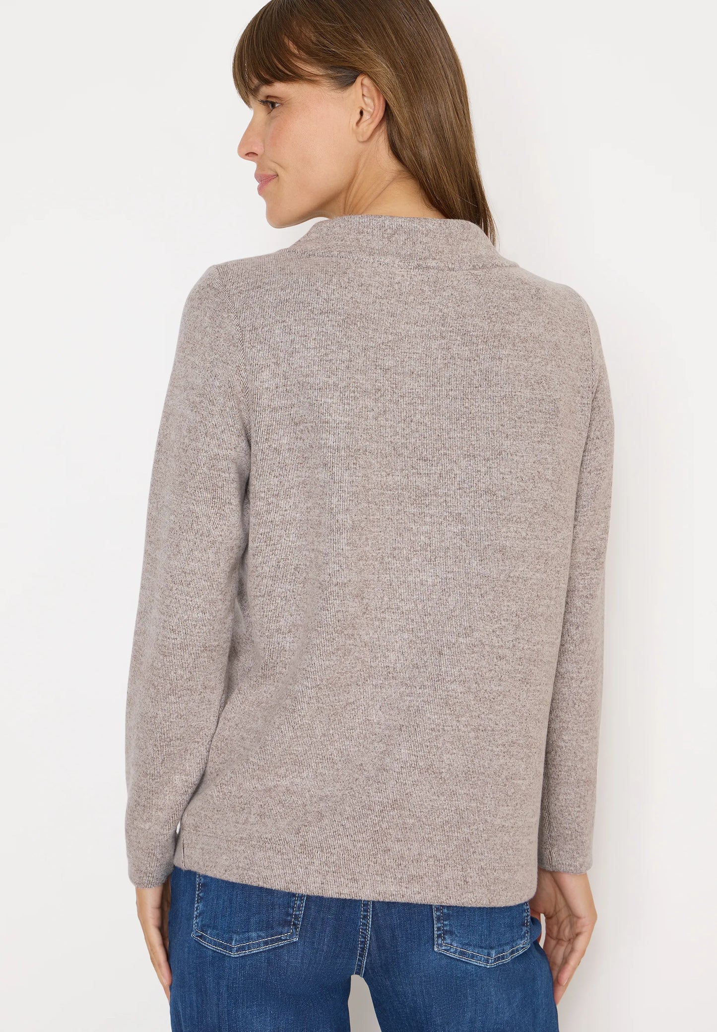 Cecil – Cecil Damen Funnelneck Melange Rippshirt