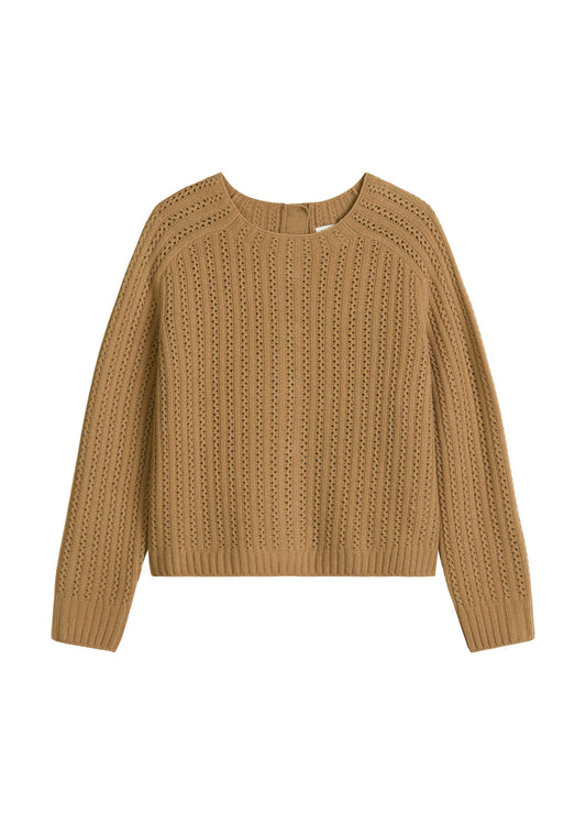 Marc O´Polo Damen Ajour-Pullover beige