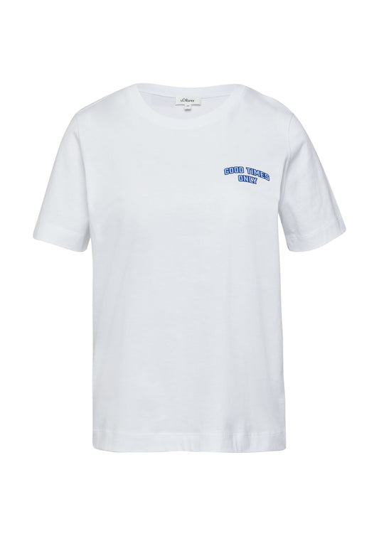 s.Oliver Damen T-Shirt weiß
