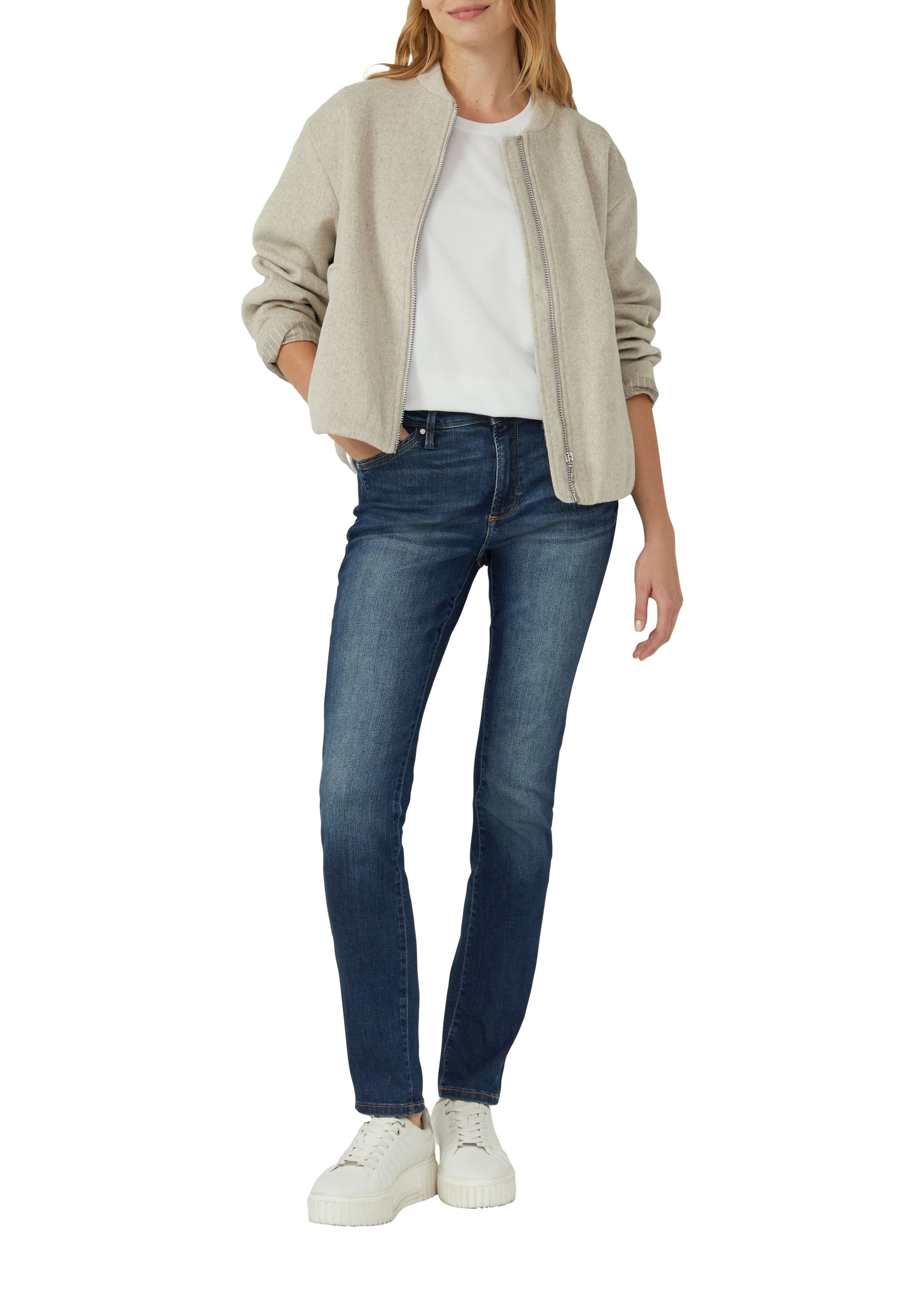 s.Oliver Damen T-Shirt weiß