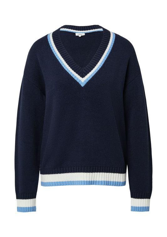 s.Oliver Damen Strickpullover blau