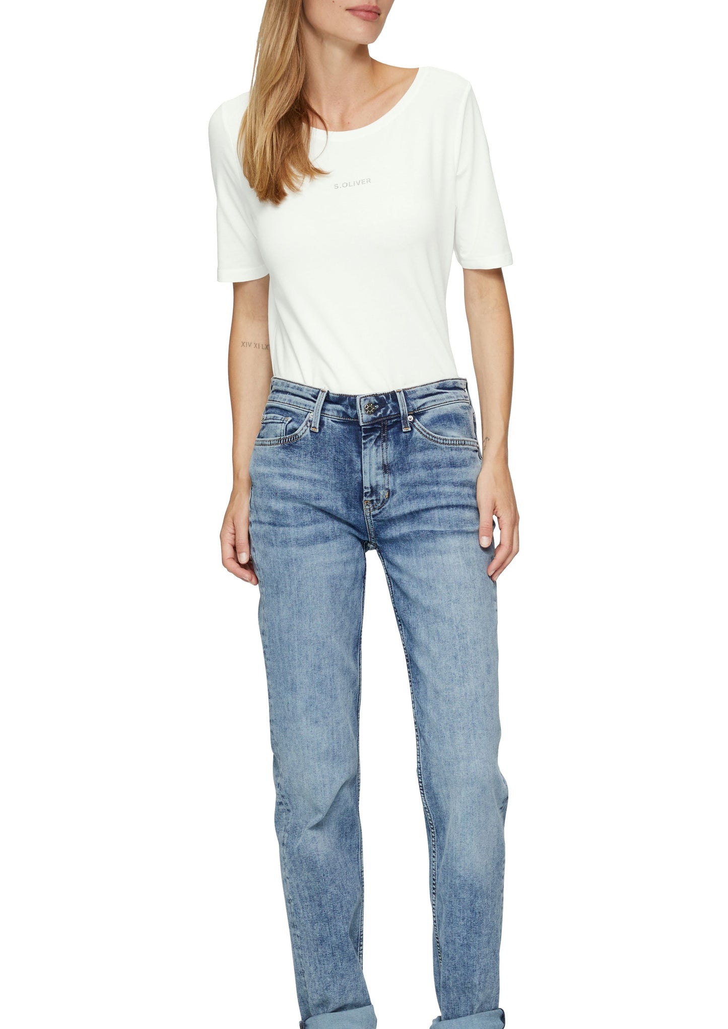 s.Oliver Damen T-Shirt weiß