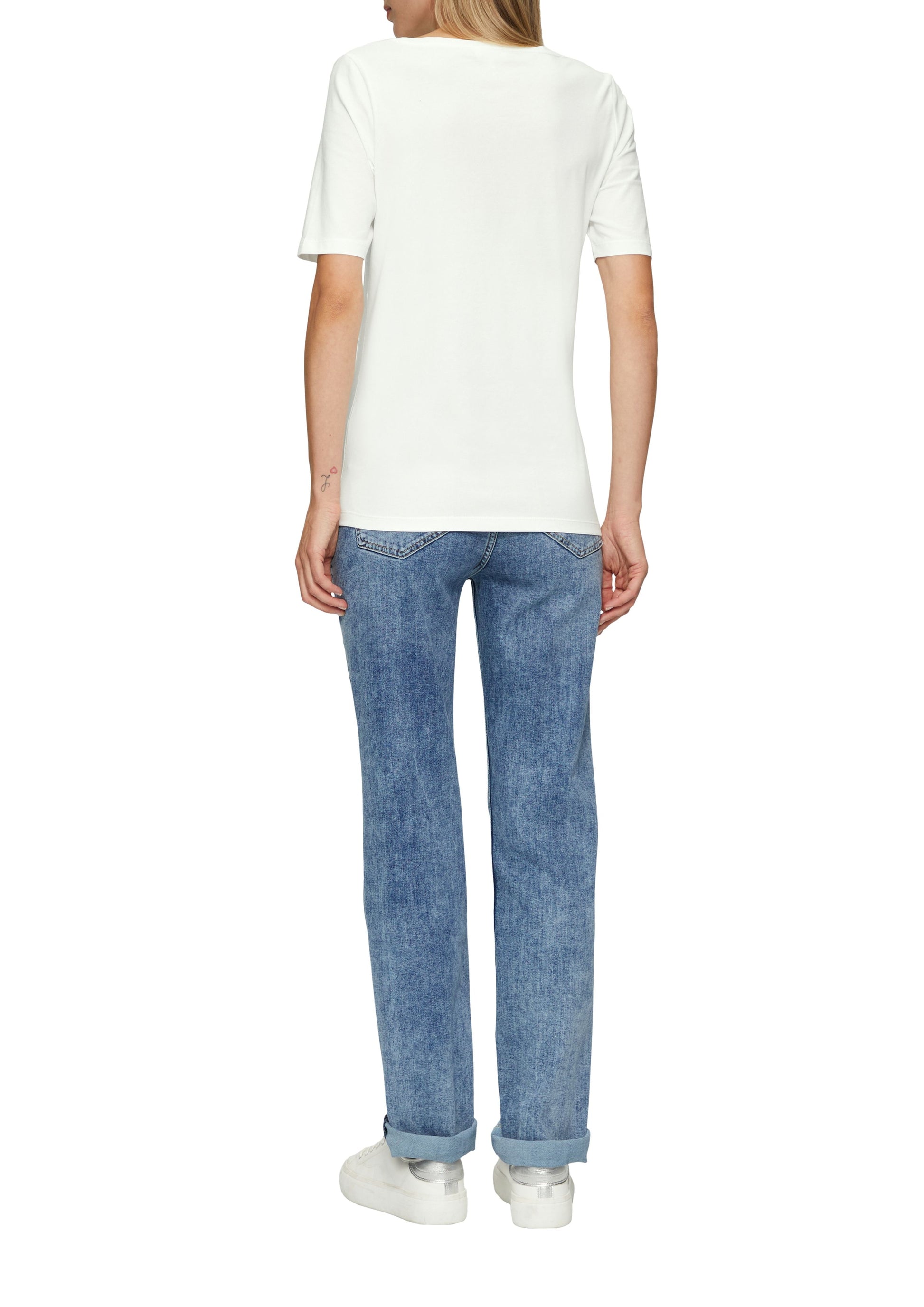 s.Oliver Damen T-Shirt weiß