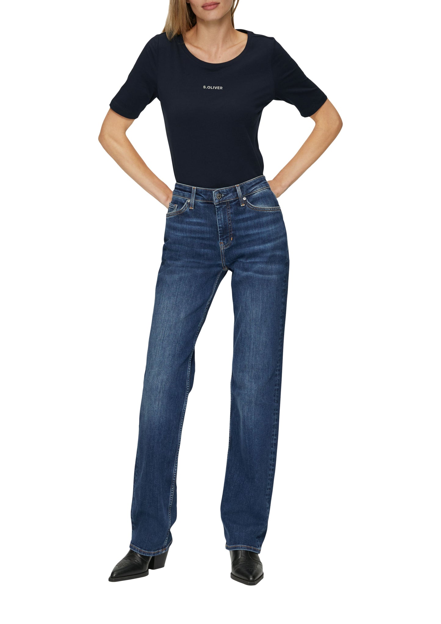 s.Oliver Damen T-Shirt blau